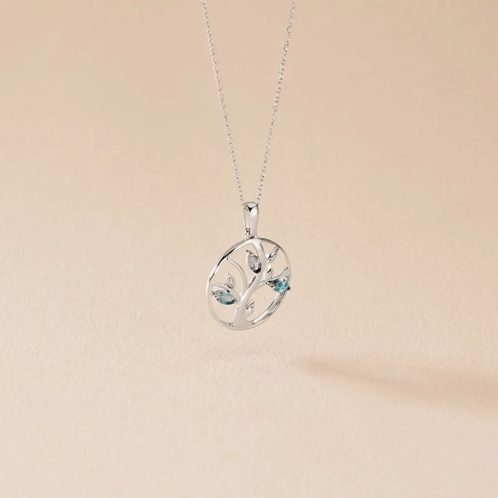 Pendentif Godolieba Or Blanc Topaze