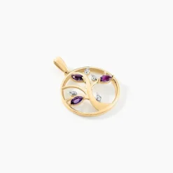 Pendentif Godolieba Or Jaune Amethyste Violet