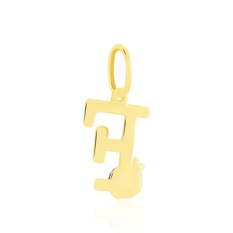 Pendentif Helidie Coccinelle Lettre Or Jaune