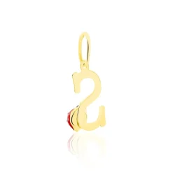 Pendentif Helidie Coccinelle Lettre Or Jaune