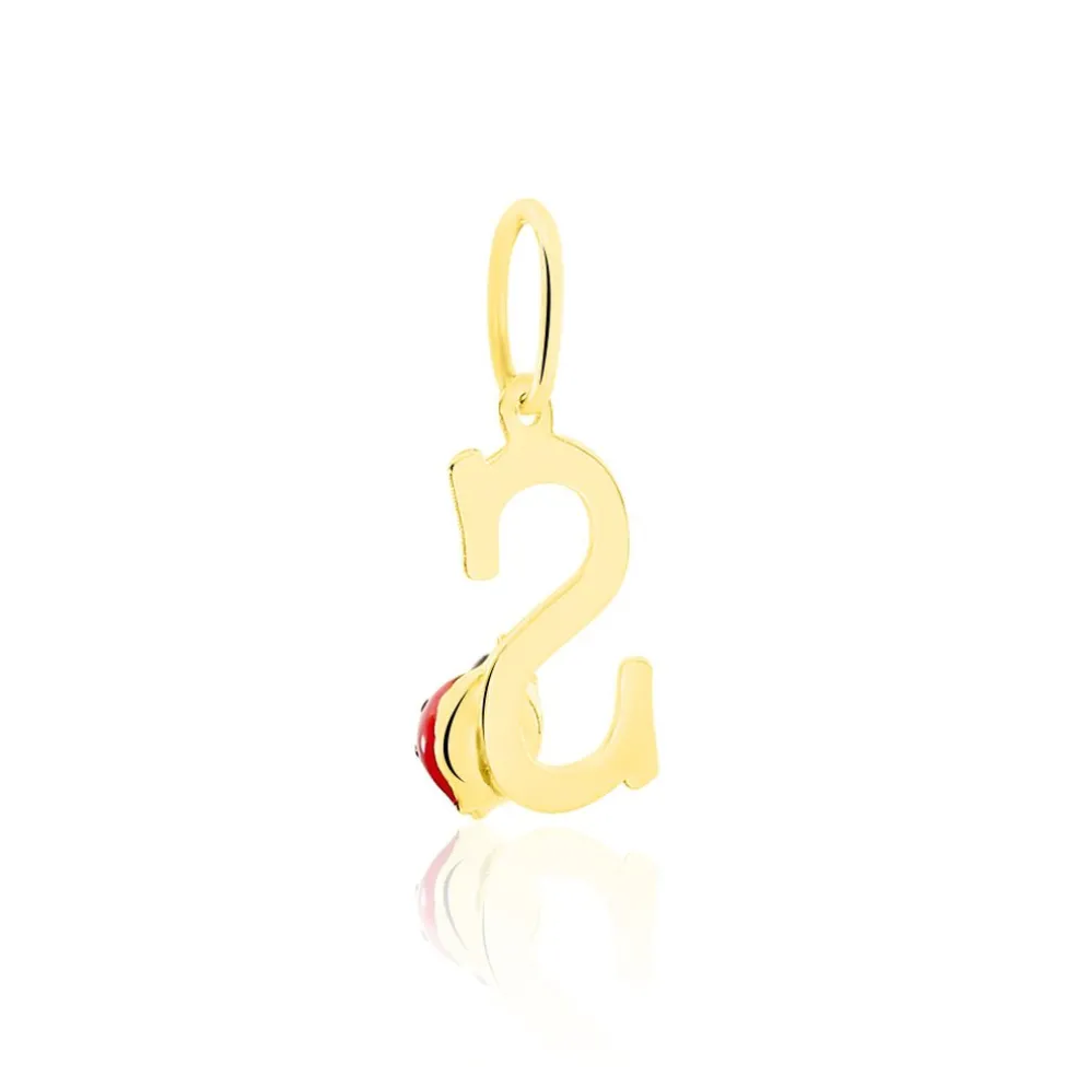 Pendentif Helidie Coccinelle Lettre Or Jaune