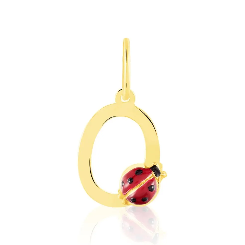 Pendentif Helidie Coccinelle Lettre Or Jaune