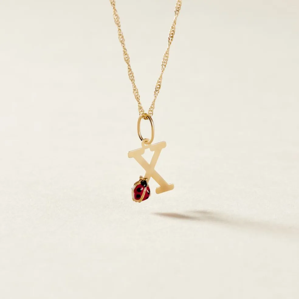Pendentif Helidie Coccinelle Lettre Or Jaune
