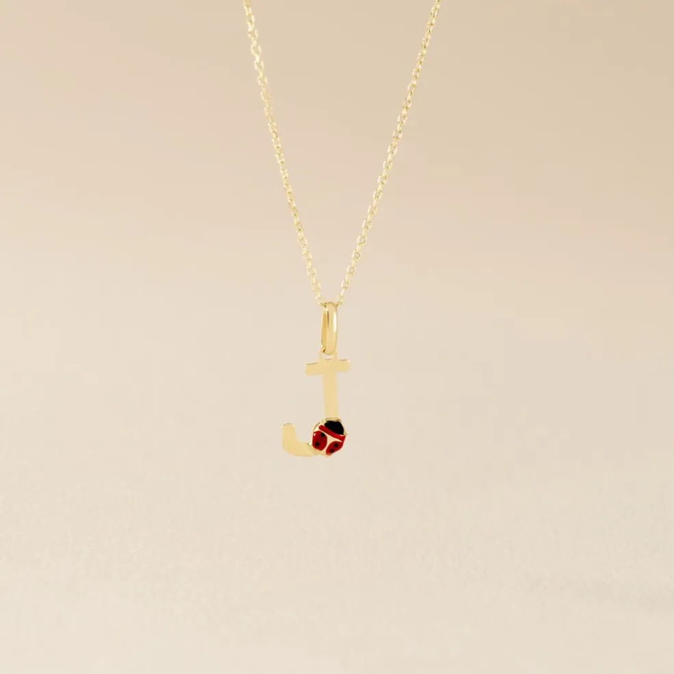 Pendentif Helidie Coccinelle Lettre Or Jaune