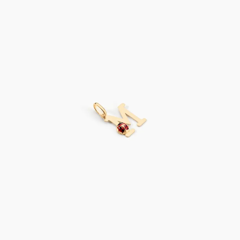 Pendentif Helidie Coccinelle Lettre Or Jaune