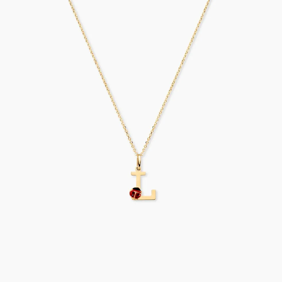 Pendentif Helidie Coccinelle Lettre Or Jaune