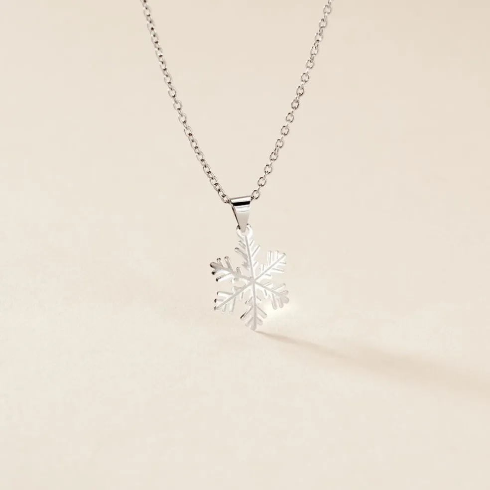 Pendentif Herbertine Flocon Or Blanc