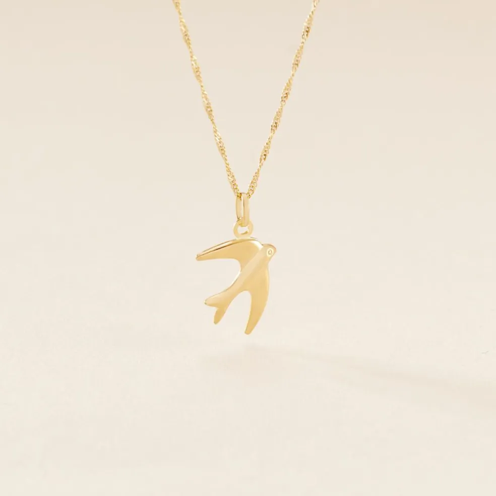 Pendentif Illide Hirondelle Or Jaune