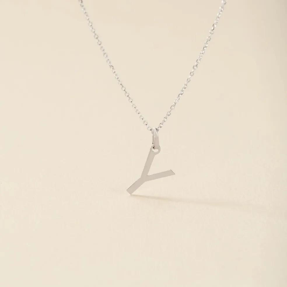 Pendentif Ionia Lettre Or Blanc