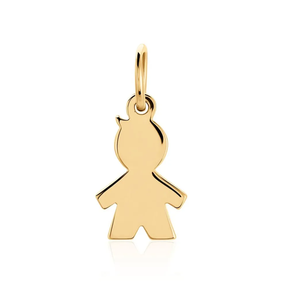 Pendentif Kids Plaque Or Doré