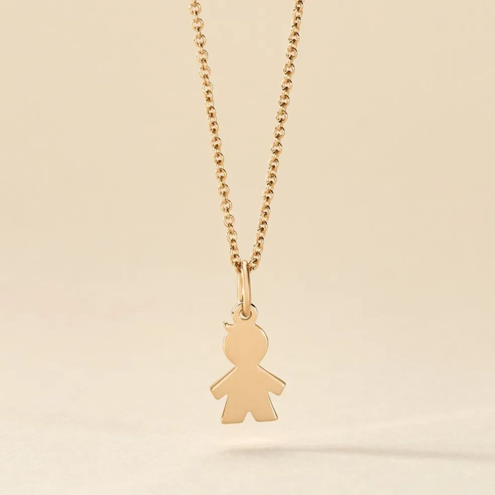 Pendentif Kids Plaque Or Doré
