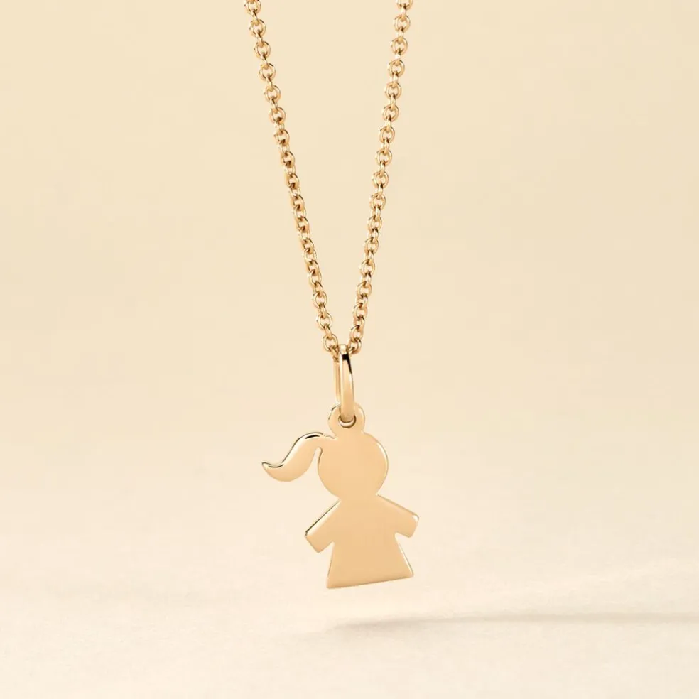 Pendentif Kids Plaque Or Doré