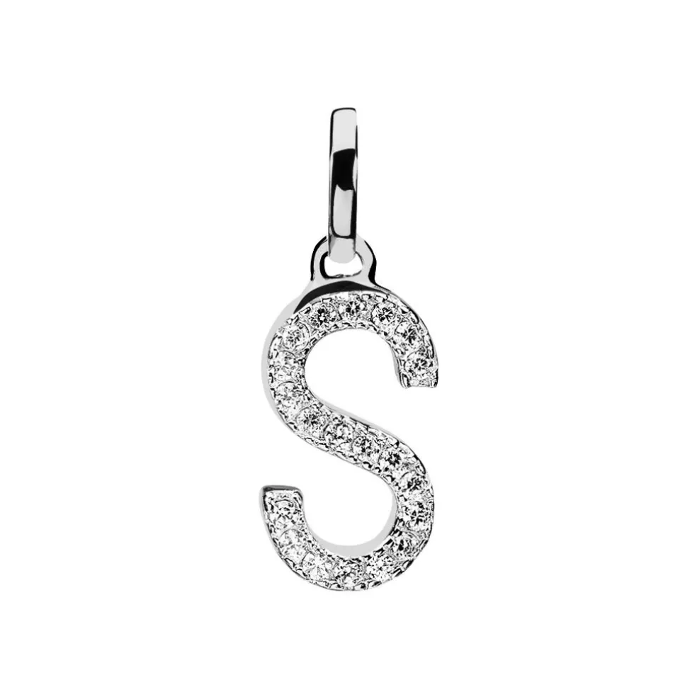 Pendentif Klementine Or Blanc Oxyde De Zirconium
