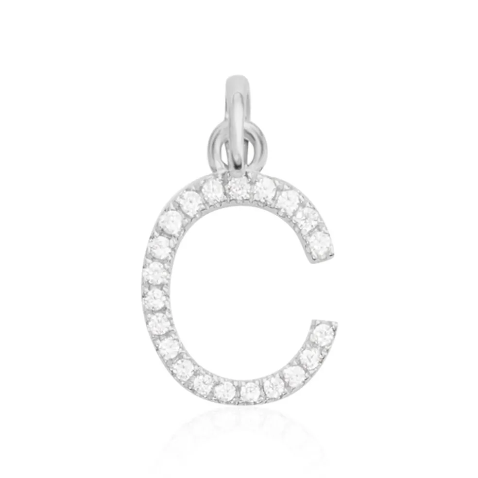 Pendentif Klementine Or Blanc Oxyde De Zirconium
