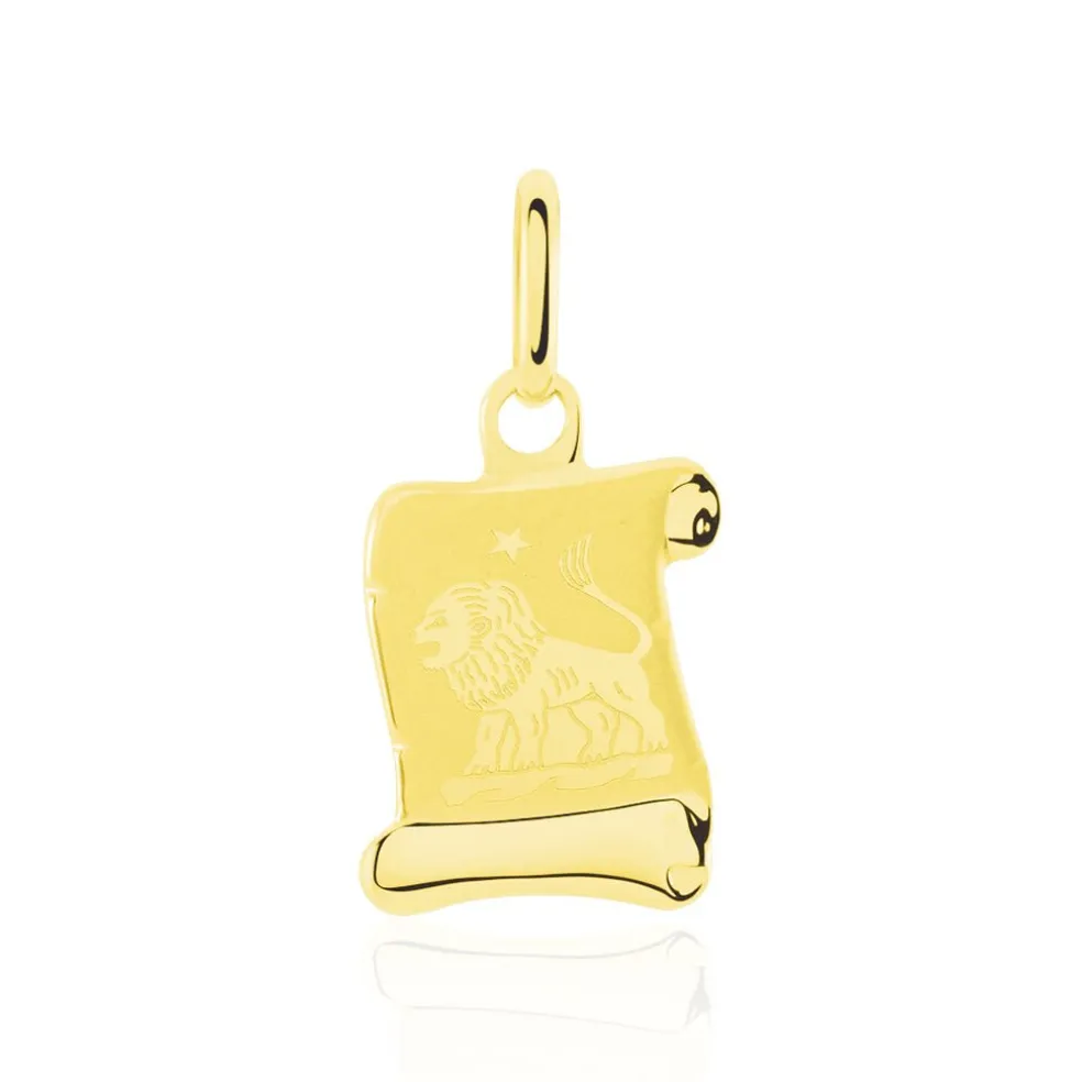 Pendentif Lamie Zodiaque Parchemin Or Jaune