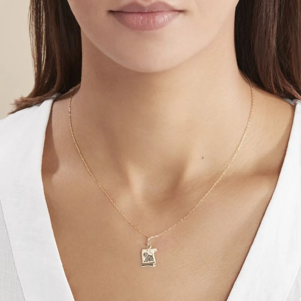 Pendentif Lamie Zodiaque Parchemin Or Jaune