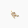 Pendentif Lettre R Or Jaune Oxyde