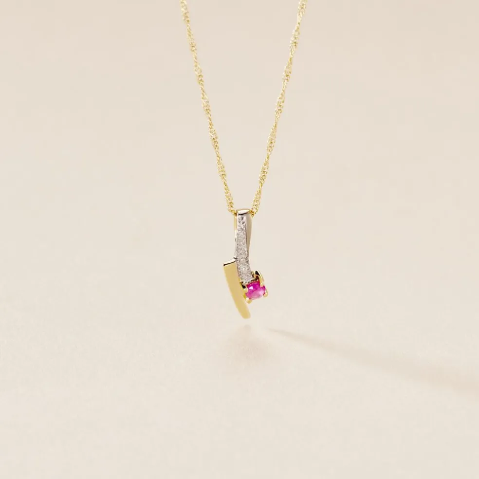 Pendentif Mahya Or Jaune Rubis