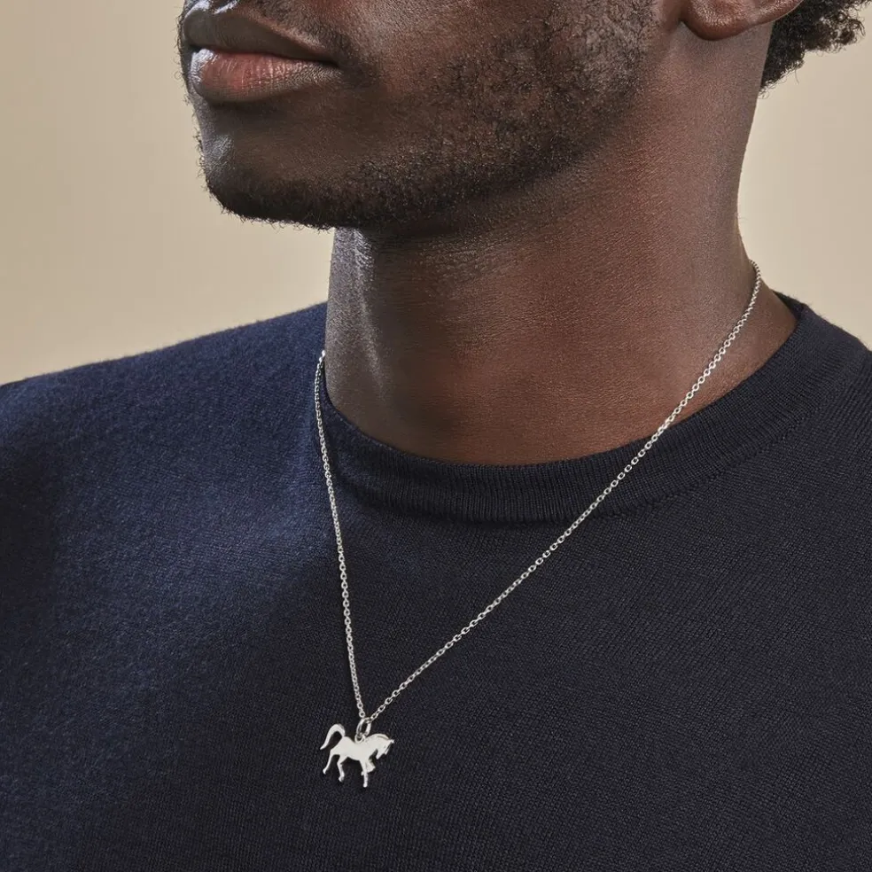 Pendentif Matahina Argent Blanc