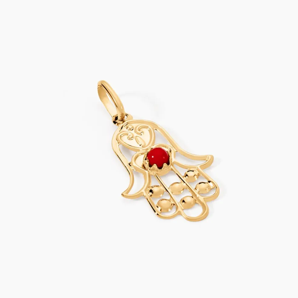 Pendentif Or Jaune Pierre D'imitation