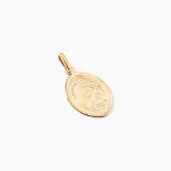 Pendentif Or Jaune Vierge A L'enfant