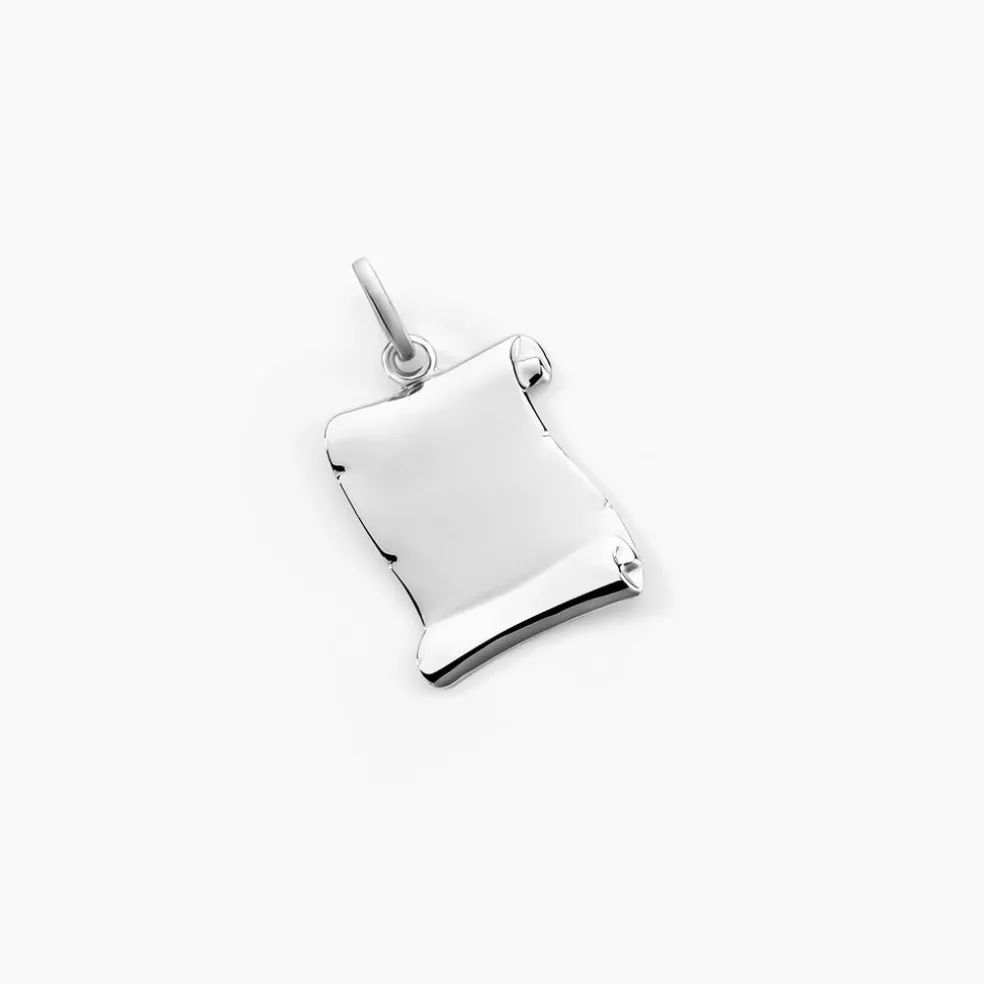 Pendentif Parchemin Argent Blanc