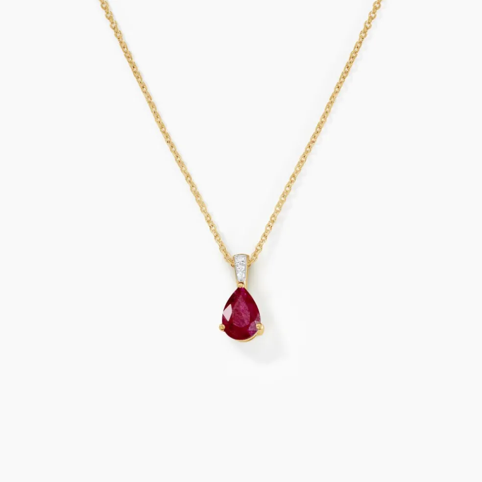 Pendentif Pâris Or Jaune Rubis Diamant