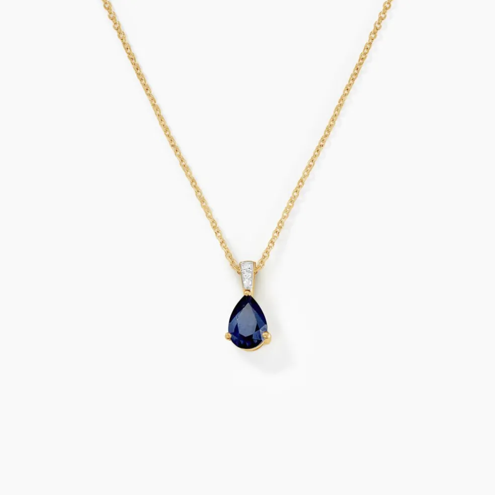 Pendentif Pâris Or Jaune Saphir Diamant