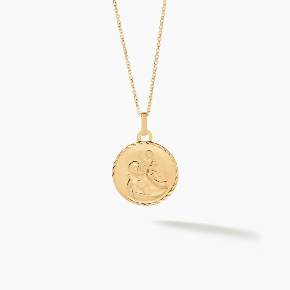 Pendentif Saint Christophe Diamante Or Jaune