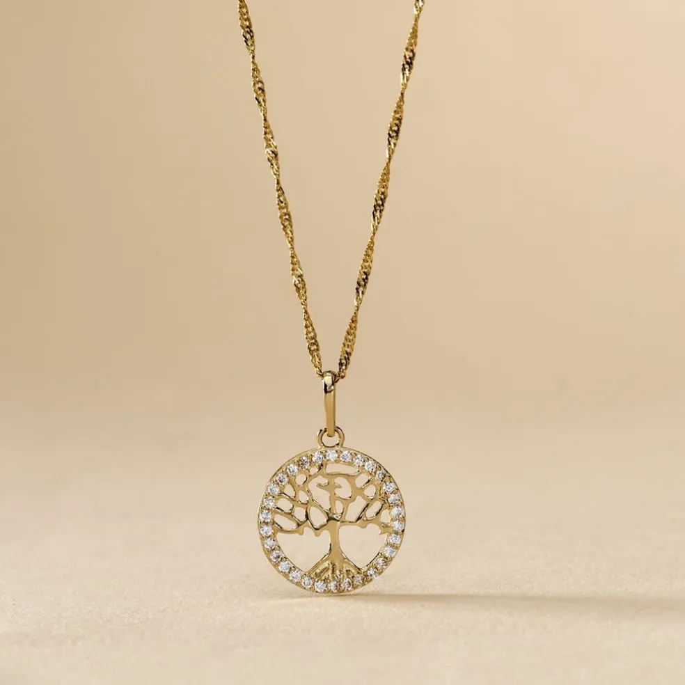 Pendentif Salvy Or Jaune Oxyde De Zirconium
