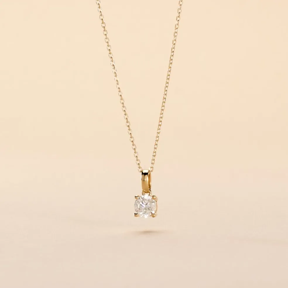Pendentif Solitaire Aphrodite Or Jaune Diamant