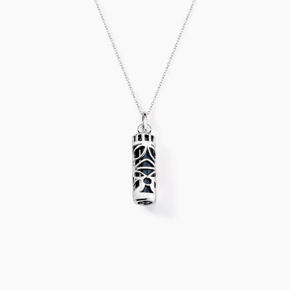Pendentif Tiki Argent Blanc Onyx