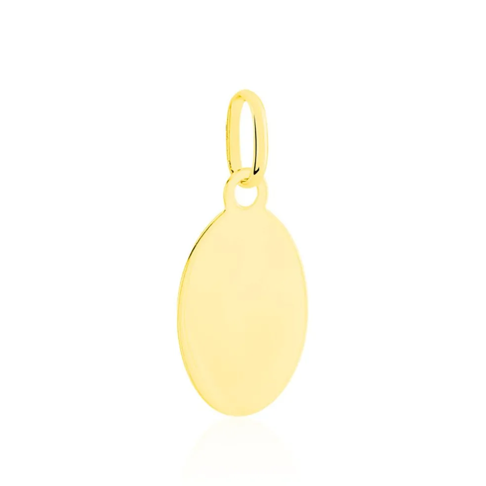 Pendentif Vierge Ovale Or Bicolore