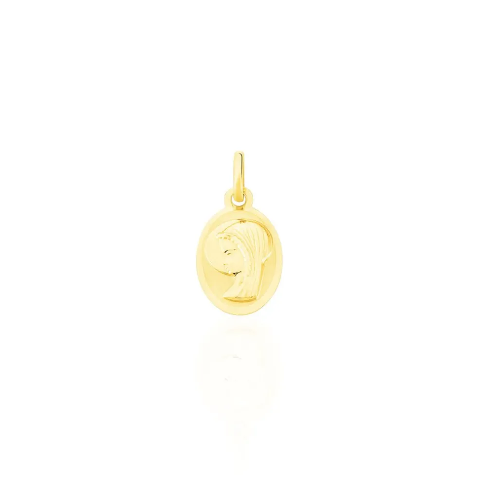 Pendentif Vierge Ovale Or Jaune