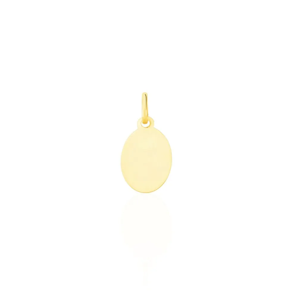 Pendentif Vierge Ovale Or Jaune