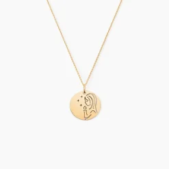 Pendentif Vierge Rond Or Jaune