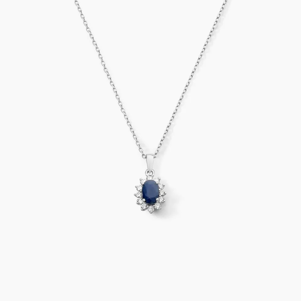Pendentif Vladimir Or Blanc Saphir Diamants