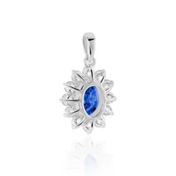 Pendentif Vladimir Or Blanc Saphir Et Diamant