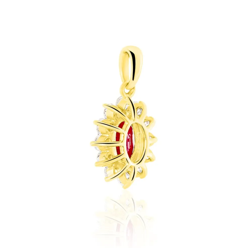Pendentif Vladimir Or Jaune Rubis Et Diamant