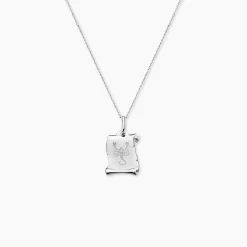 Pendentif Zodiaque Parchemin Argent Blanc