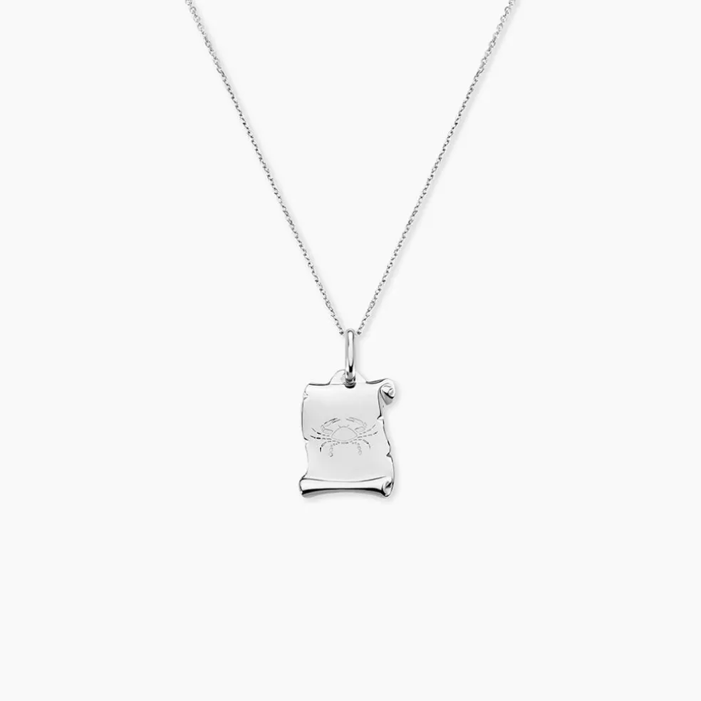 Pendentif Zodiaque Parchemin Argent Blanc
