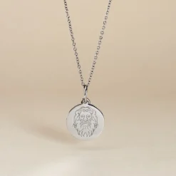 Pendentif Zodiaque Rond Argent Blanc