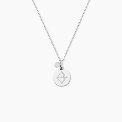 Pendentif Zodiaque Rond Argent Blanc