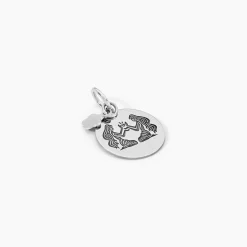 Pendentif Zodiaque Rond Argent Blanc