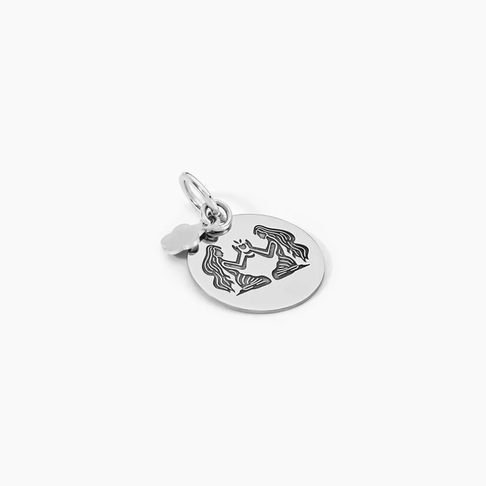 Pendentif Zodiaque Rond Argent Blanc