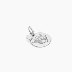 Pendentif Zodiaque Rond Argent Blanc