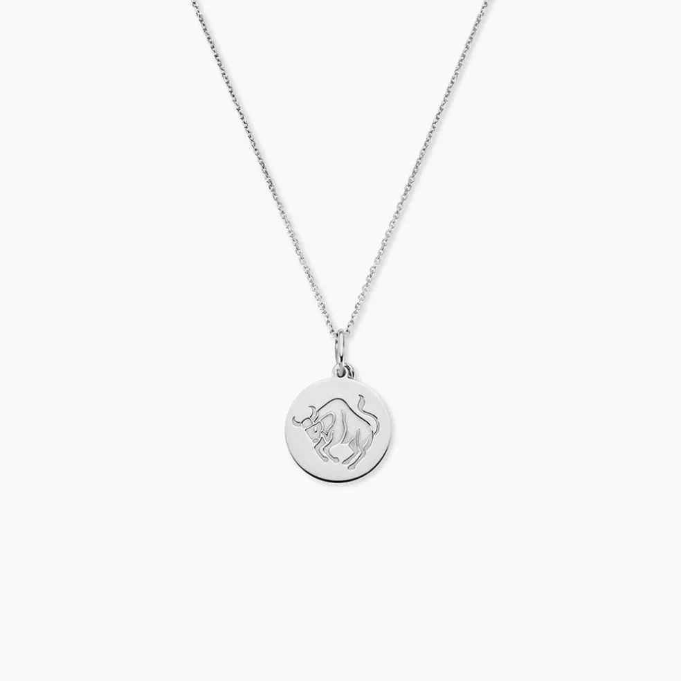 Pendentif Zodiaque Rond Argent Blanc