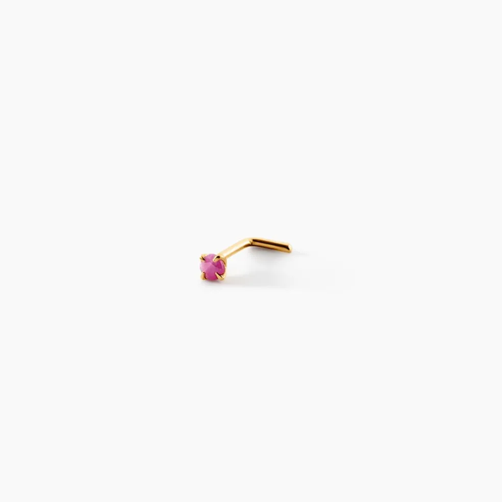 Piercing De Nez Friea Serti Griffe Or Jaune Rubis