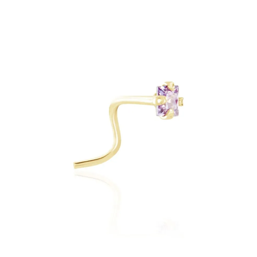 Piercing De Nez Or Jaune Oxyde De Zirconium