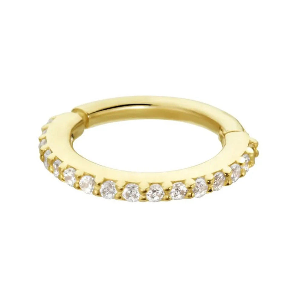Piercing D'oreille Or Jaune Amaranthe Oxydes De Zirconium